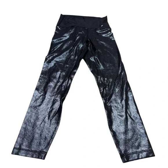 LULULEMON LEGGINGS WOMENS SIZE 4 ALIGN HIGH RISE ATHLETIC PANTS FOIL MAUVE - Picture 3 of 12